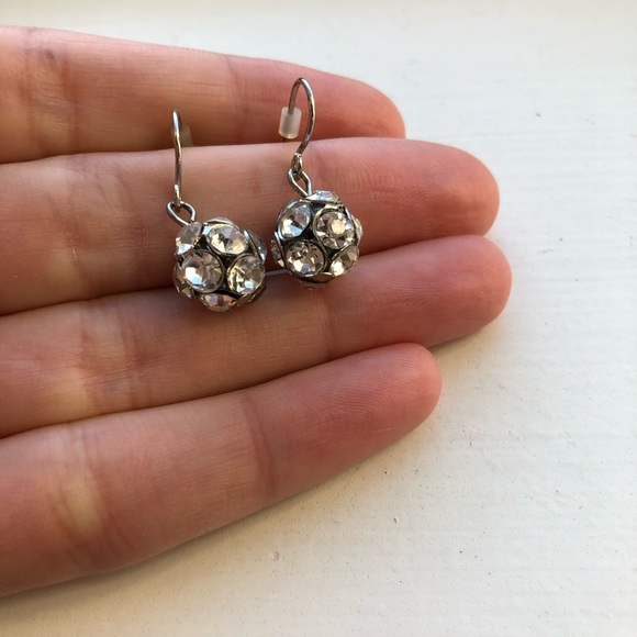 Vintage Jewelry Chic Silver Diamond Disco Ball Drop Earrings Poshmark